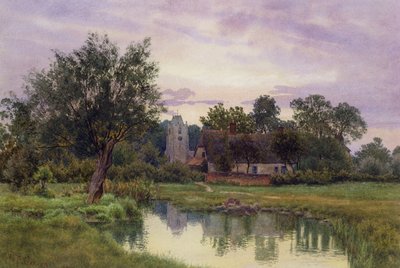 Evening, Hemingford Grey Church, Huntingdonshire by William Fraser Garden